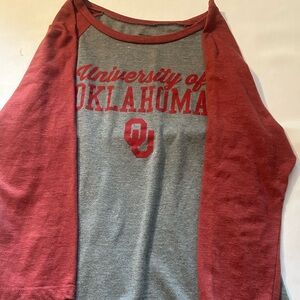 Women's Red and Gray University of Oklahoma Long Sleeve Tee